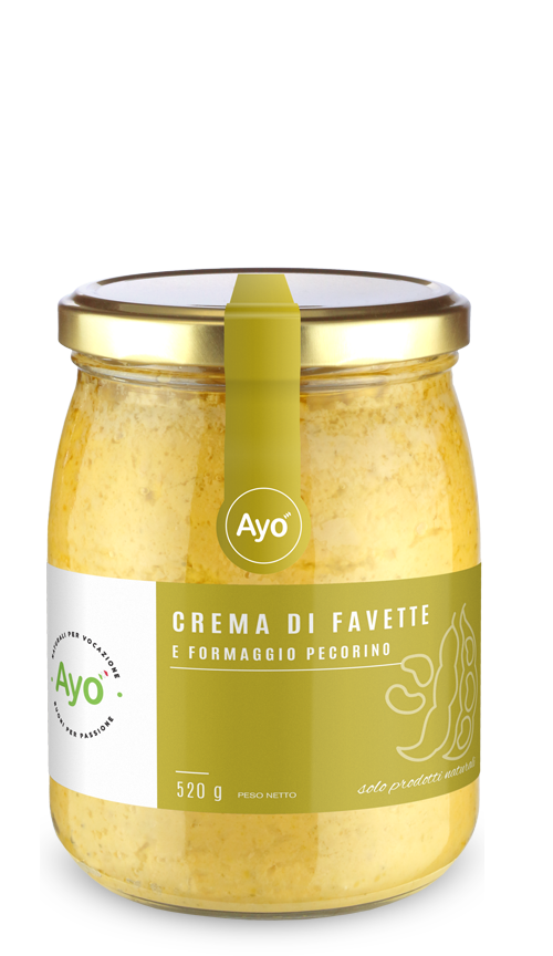 Crema di favette e formaggio pecorino