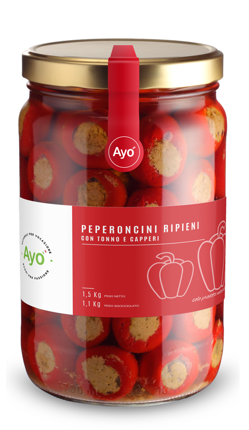 Peperoncini ripieni con tonno e capperi